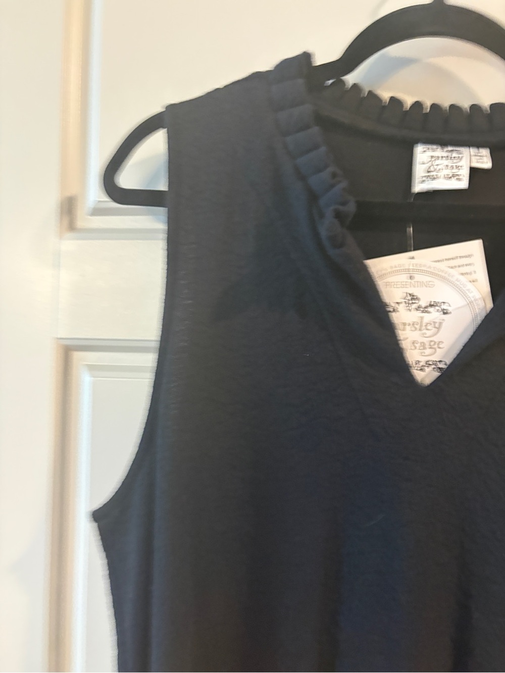 Parsley & Sage Black Maxi Dress Size Large Sleeveless Pockets Boho NWT - Picture 7 of 16